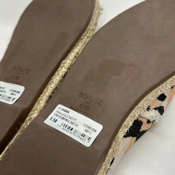 Schutz Ohanna Cheetah Espadrille Flats Slip On Shoes Animal Print Size 6.5 - Picture 10 of 12